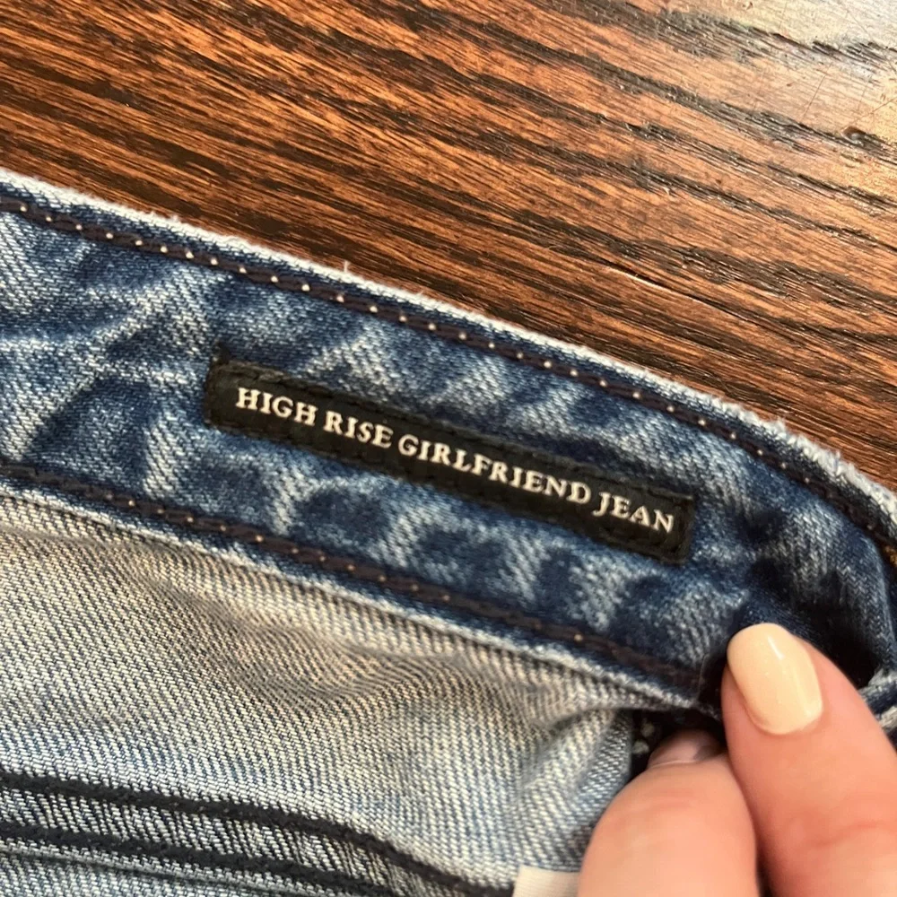 Abercrombie & Fitch high rise girlfriend Jean. Distressed. - Picture 2 of 4